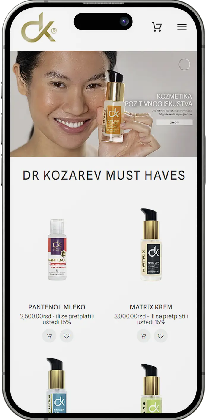 Kozarev Cosmedics – Mobilno iskustvo 1